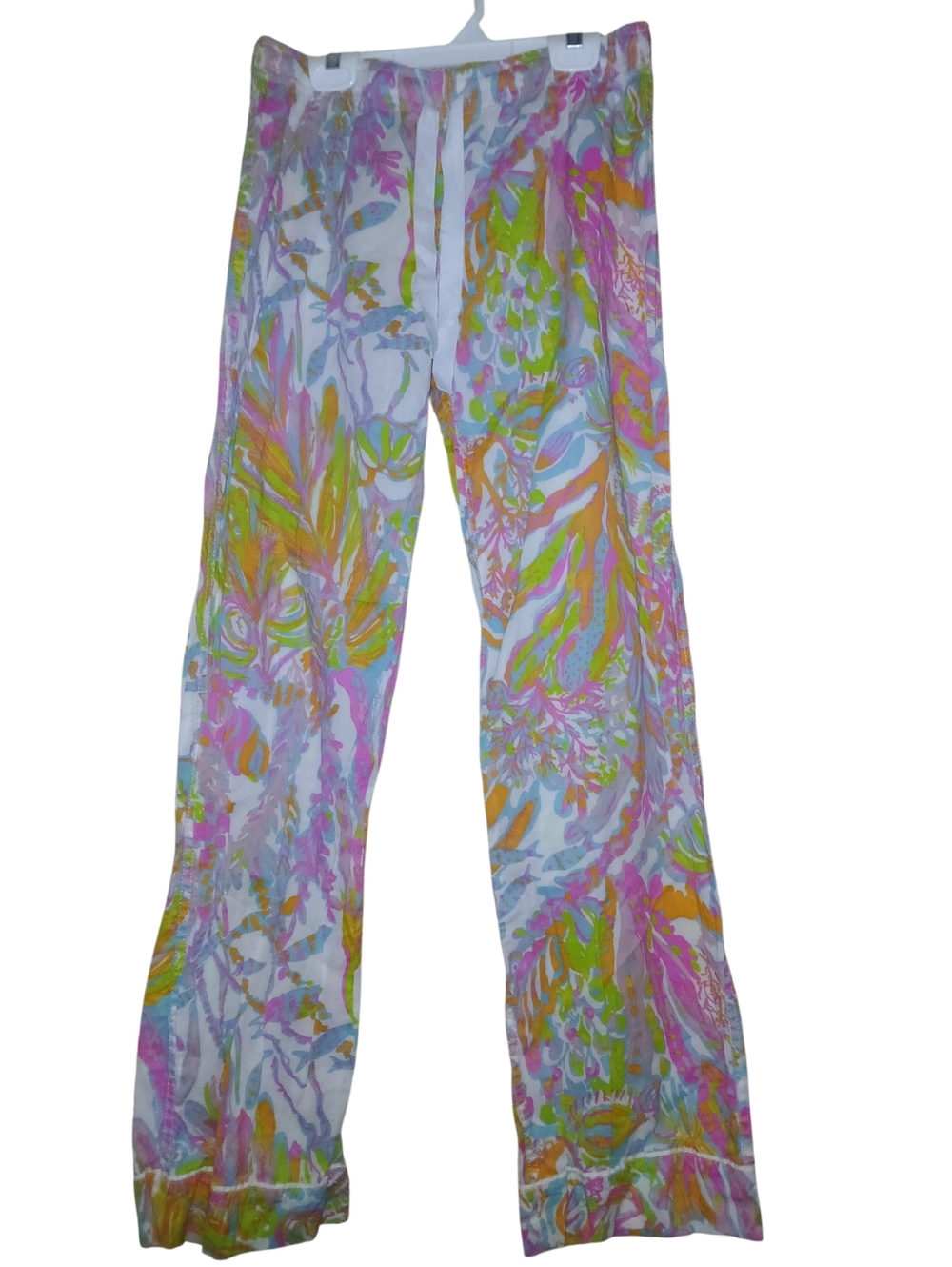 Lilly Pulitzer Multicolor Tropical PJ Print Pants Size Small Drawstring Waist